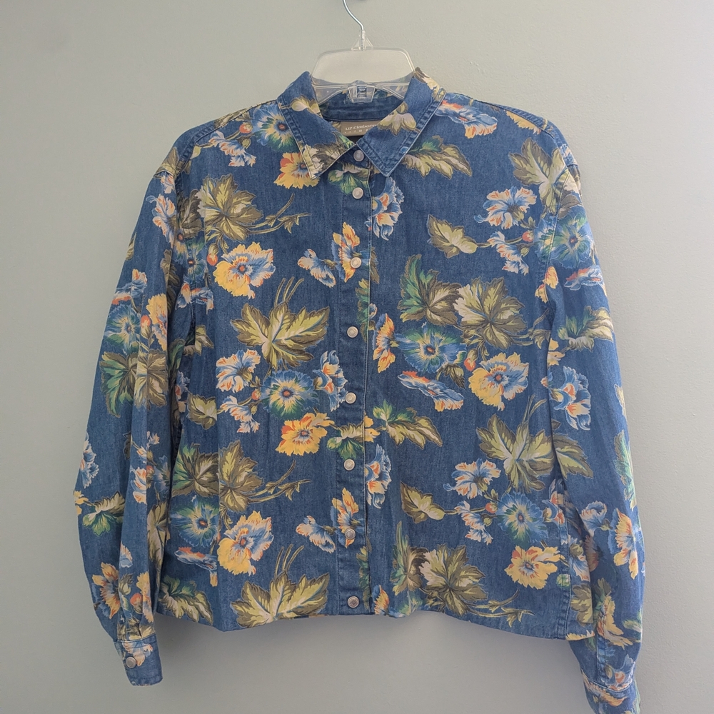 Liz Claiborne Blue Floral Shirt